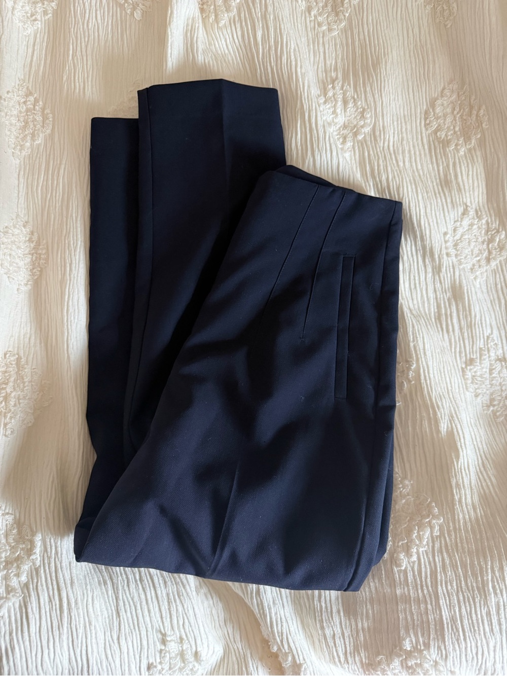 Zara ‘Pants With A High Waist’ Navy Tailored Trousers, women’s size M